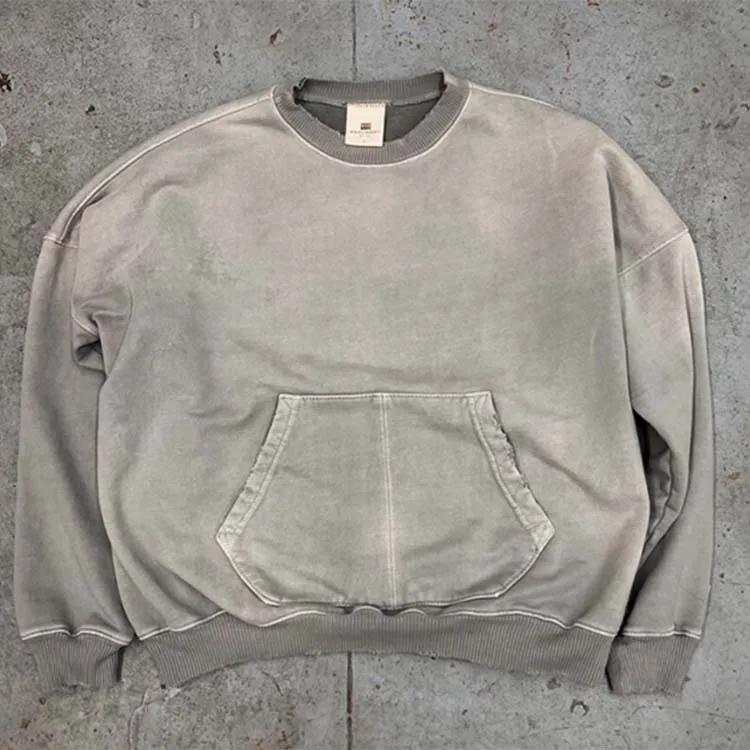 Heavyweight Oversized Vintage Distressed Hoodie Sweatshirt Custom Cotton Acid Wash Vintage Hoodies For Men