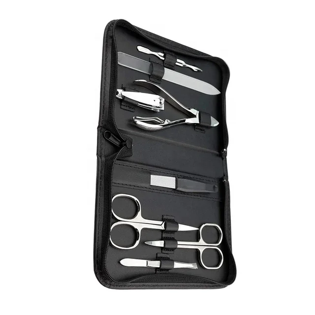 Stainless Steel Manicure Pedicure kit 8 Pieces Manicure Implement Tools Kit With PU Leather Case OEM Manicure Kit