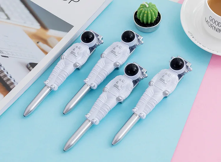 Original 3D space series pen cartoon astronaut shape ballpoint pen space commemorative gift can print logo
