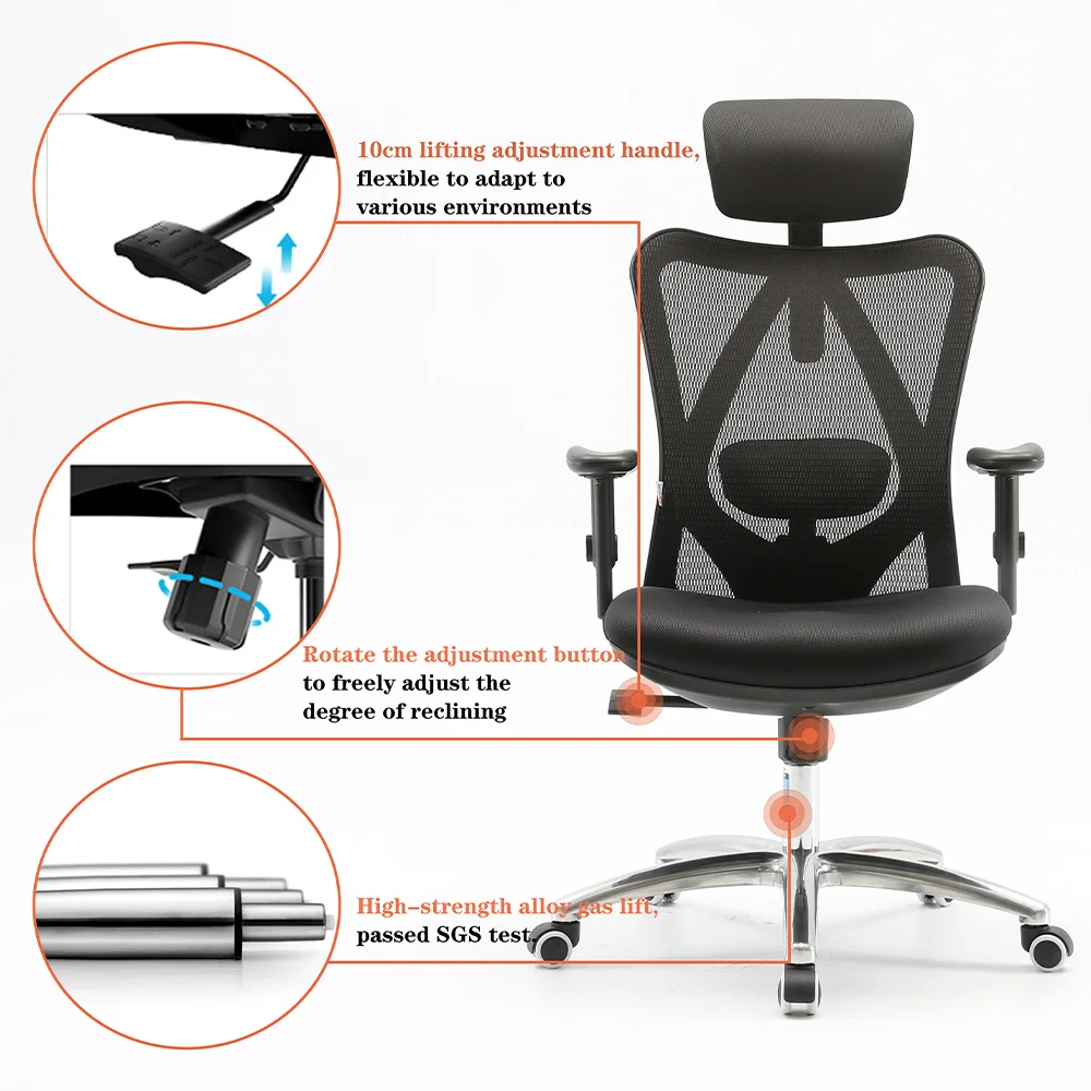 OEM Office furniture office chair M18 Height and angle adjustable headrest mesh chair for office