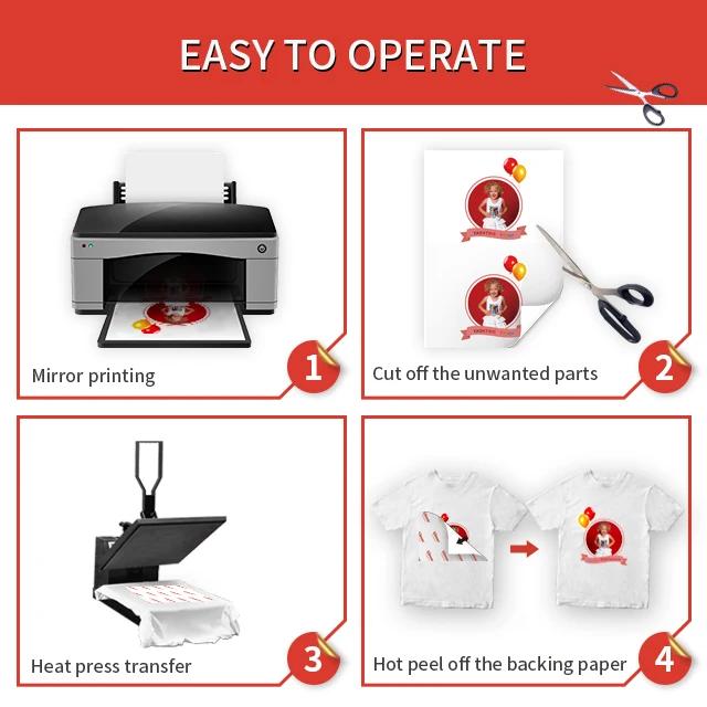 Winner Transfer iron-on heat transfer paper inkjet printing white transfer paper for light fabric