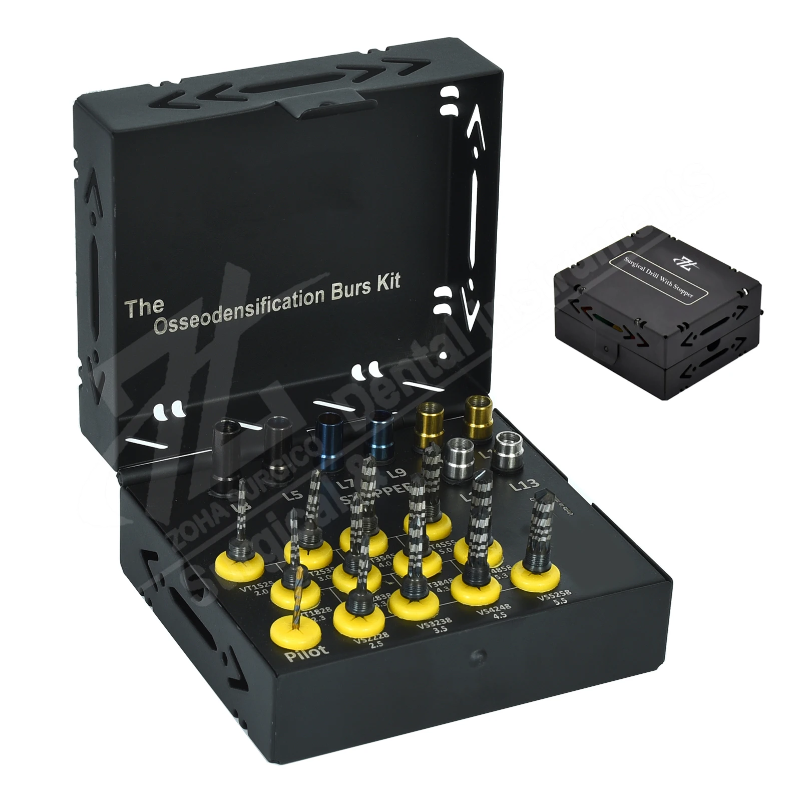 Dental Implant Drills Bur Kit with Stopper Dental Surgical Drill Burs Kit With Stoppers 21 PCs Dental Implant Instruments CE