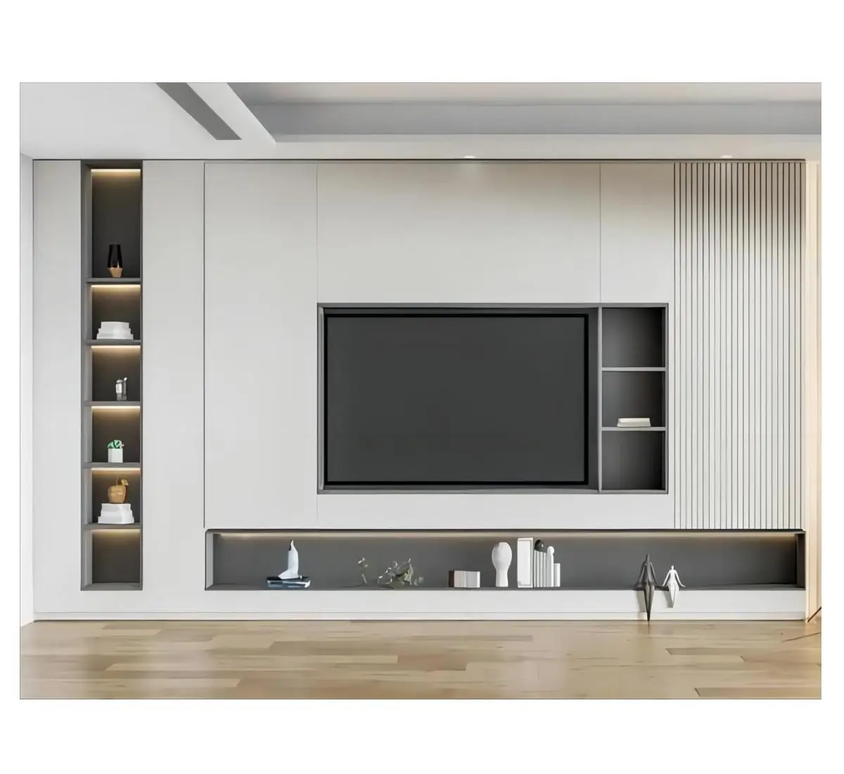 KEJIA Custom Modern Wall Mount TV Stands Design Living Room Furniture TV Showcase Cabinet Designs