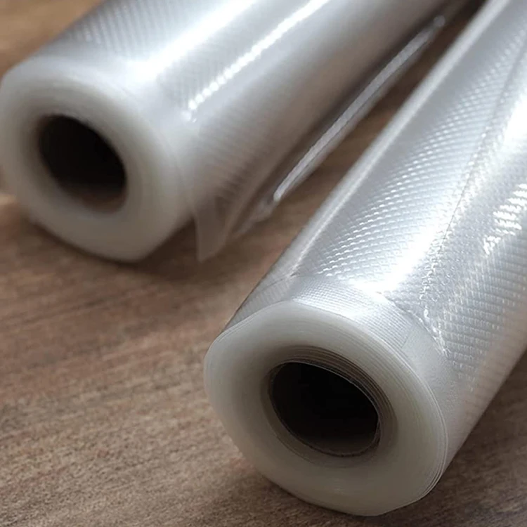 Custom PE Embossed Transparent Vacuum Sealer Roll 28 x 5 Meter Vacuum Sealer Bags For Food