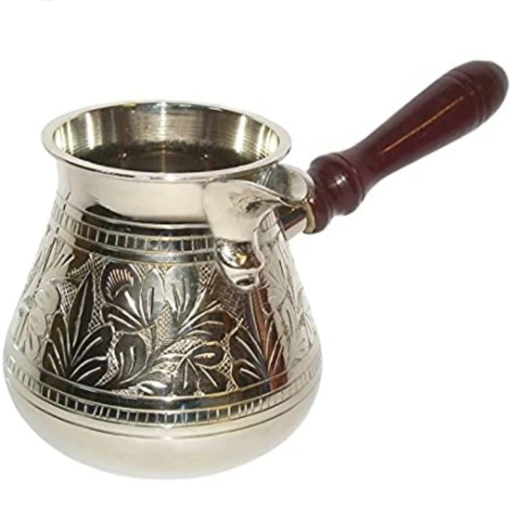 Turkish Copper Tea Coffee Pot Italian Antique Look NICKEL Color