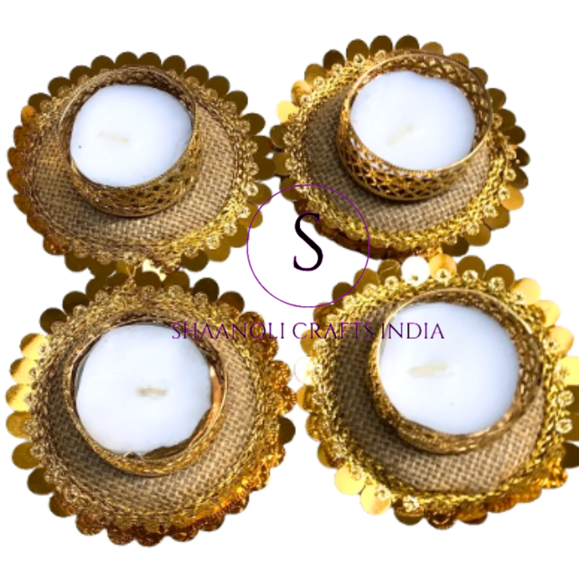 Handmade Jute Tea Light Holder Diwali Diyas Home Decor Christmas Decoration Table Top Wedding Gift Candle Holder Designer Candle