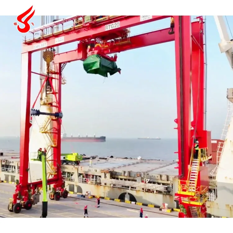 Port container loading crane RTG rubber tyre gantry 30 ton 40 ton crane for container