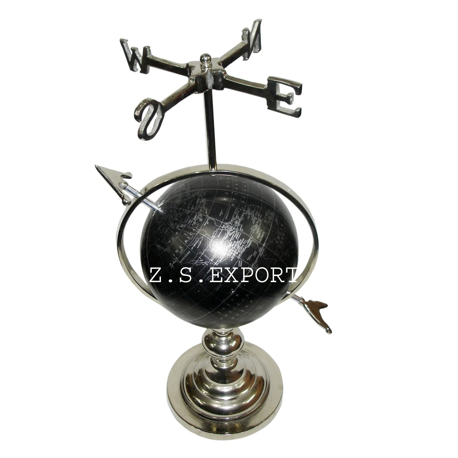 World Map Globe Teaching Constellation Educational  New Plastic Ball and wooden base Map World Globe with Metal base