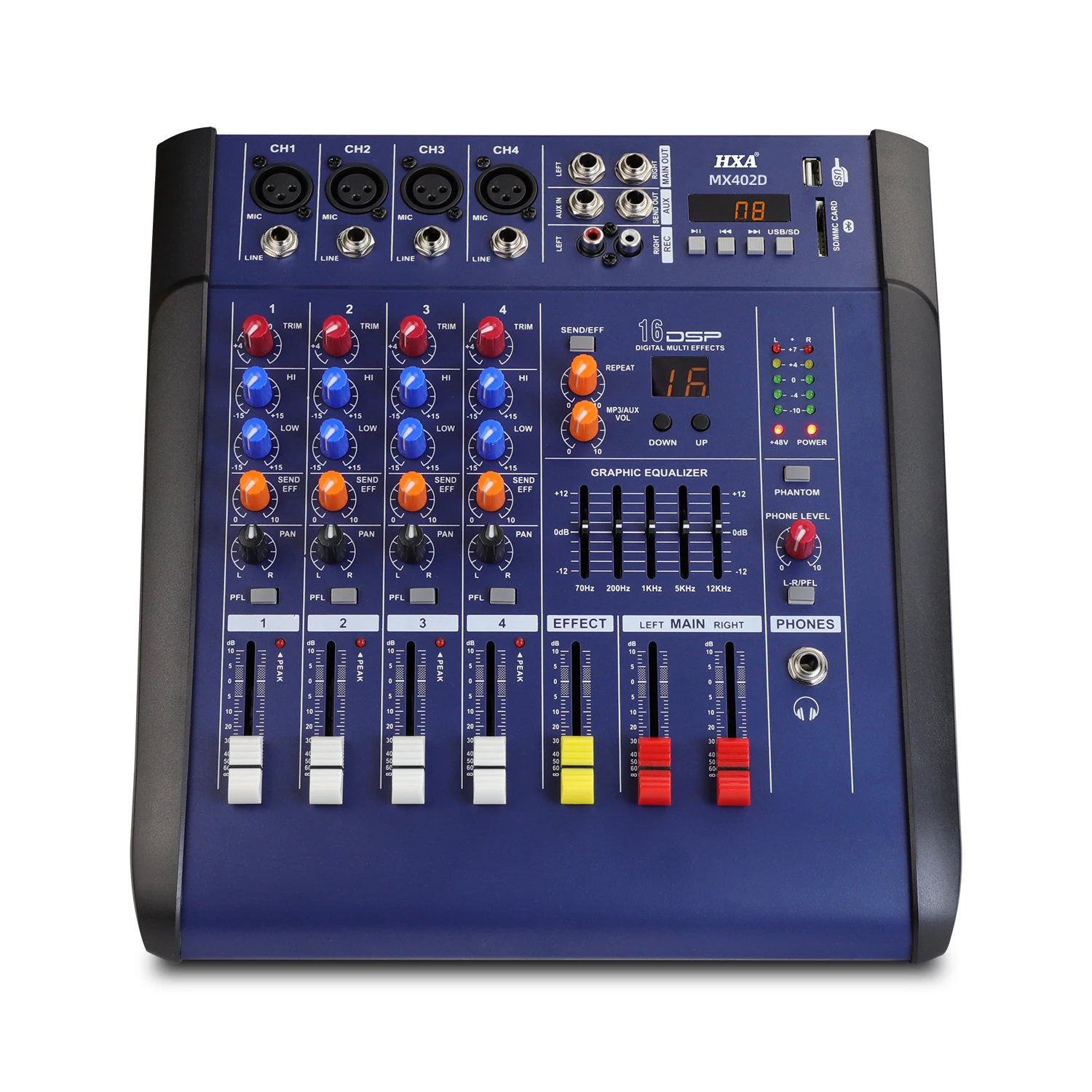 Professional 4 channel audio power amplifier mixer sound audio mixer