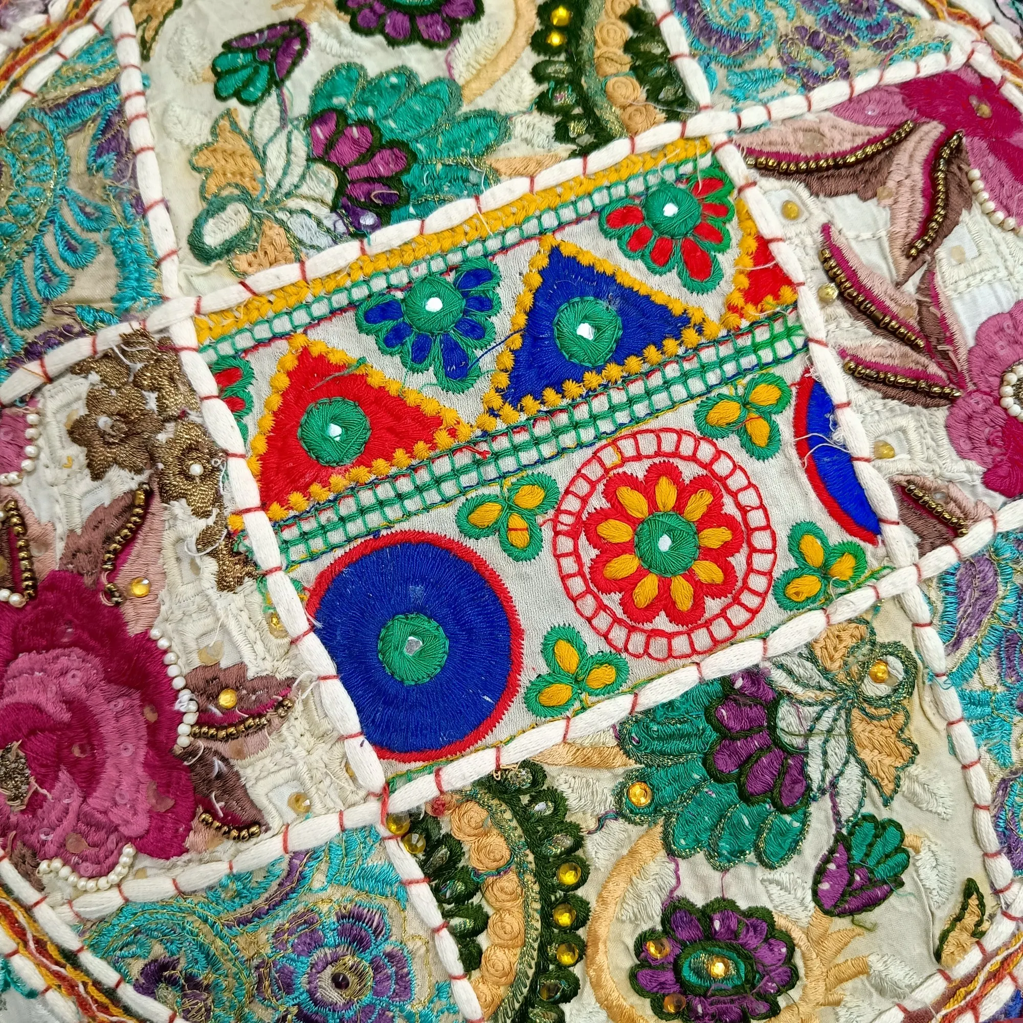 Bohemian Patchwork Round Pillow Cover Khambadia Multicolor Sofa Chair Living Room Home Decorative Cushion Cover