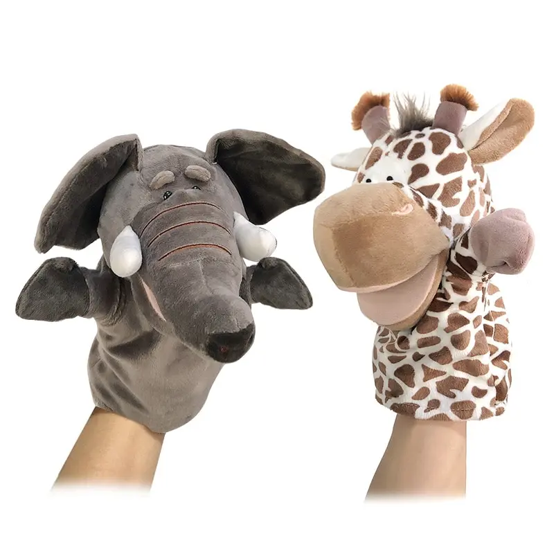 Animal Hand Finger Story Puppet Kawaii Plush Doll Educational Baby Toy Lion Elephant Bunny Monkey Giraffe Soft Toys Stuffed Doll
