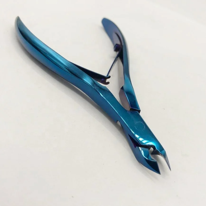 Blue Nail Clippers Professional Wholesale High Grade Stainless Steel Toenails Cuticle Nipper Cuticle Clipper For Figure