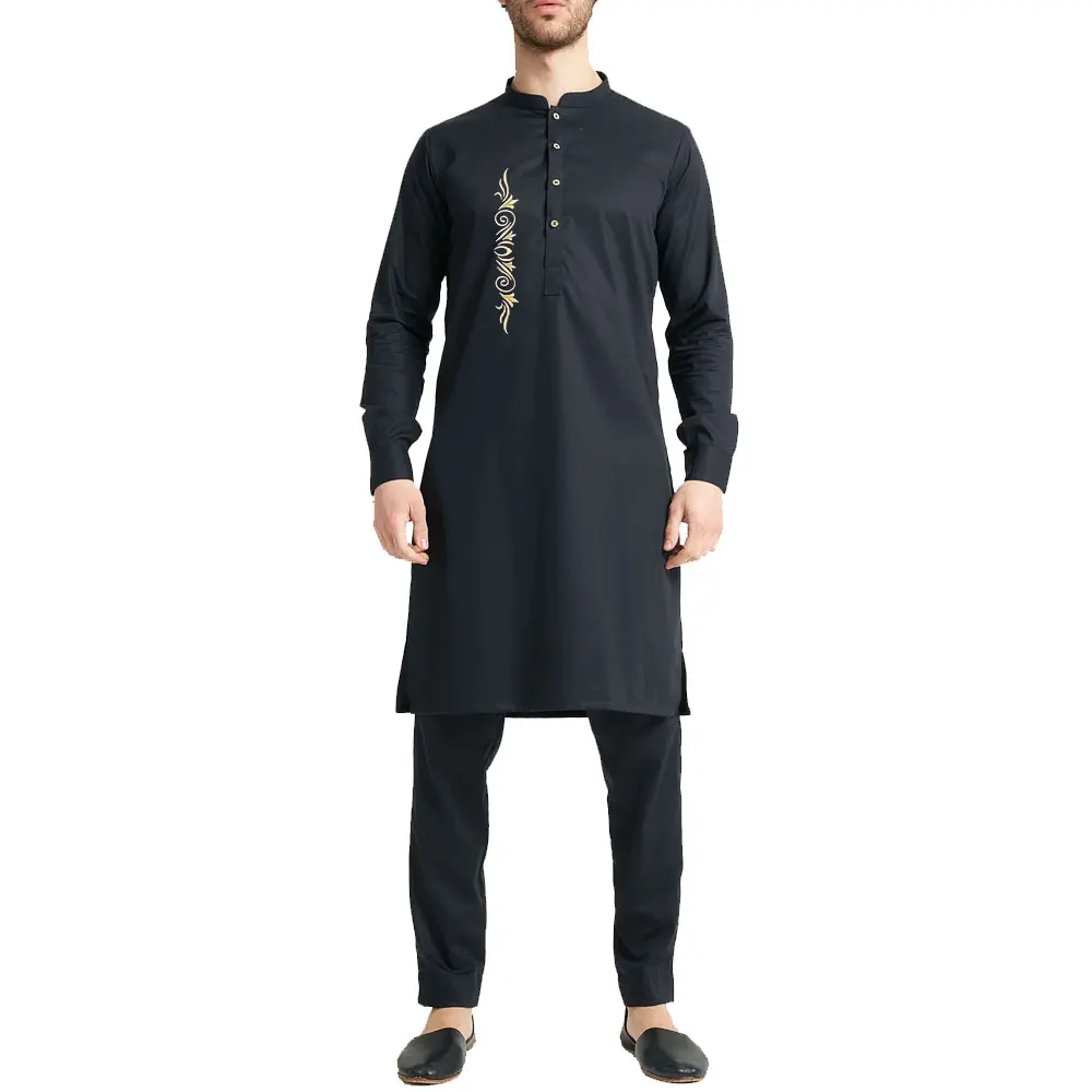 Modern Kuwait Style Solid Color Thobes Jubbah For Mens 2024 High Quality Daffah Islamic Clothing Manufacturer