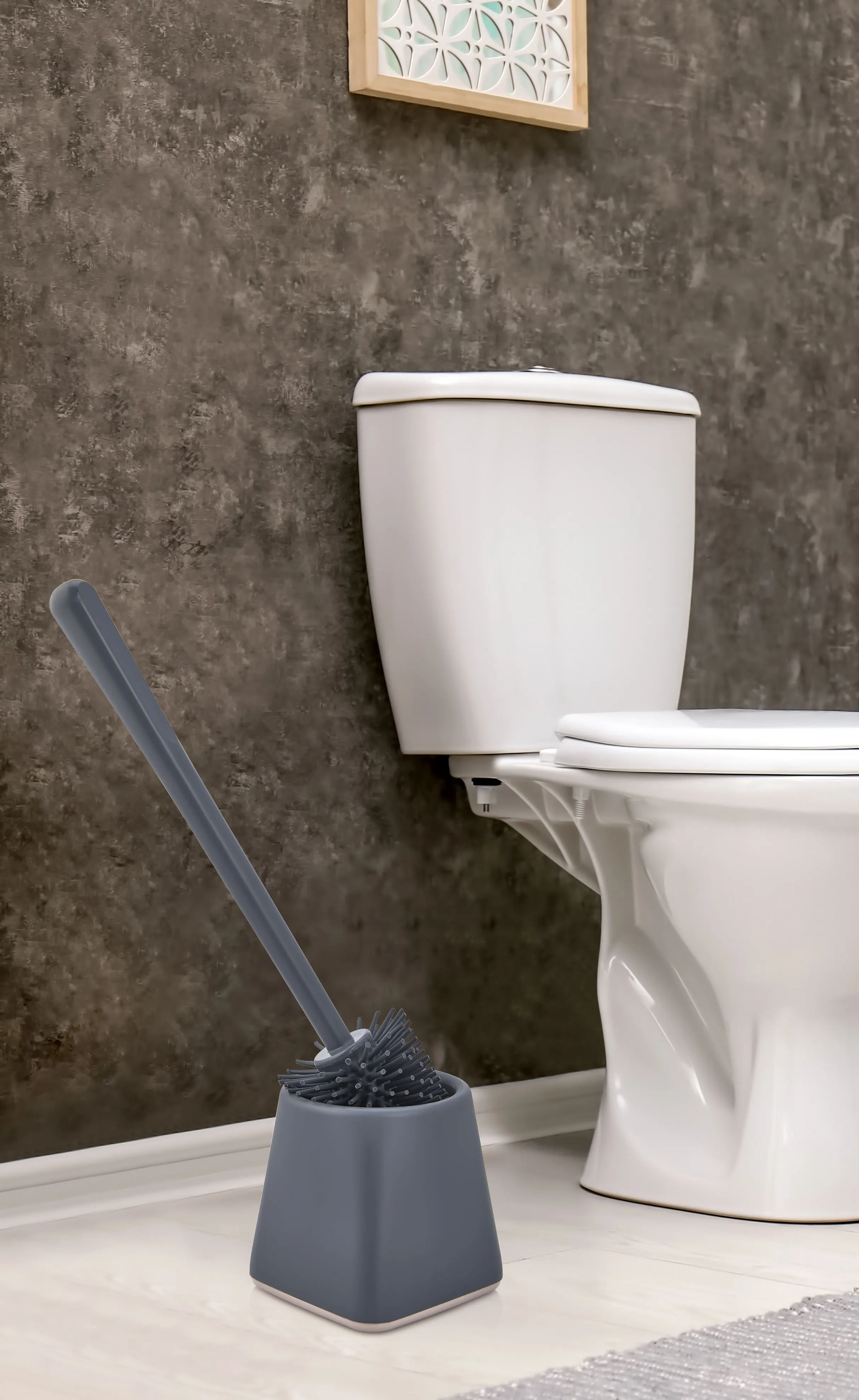 High Quality Silicone Toilet Brush Grey Fast Drying Cheap Bathroom WC Toilet Cleaning Brush New Design Best Price
