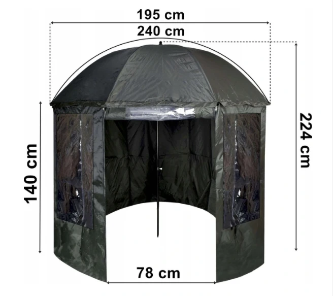 2024 New Stock Arrival Umbrella Tent Oval Lightest King Fish Carp Fishing Umbrella Brolly