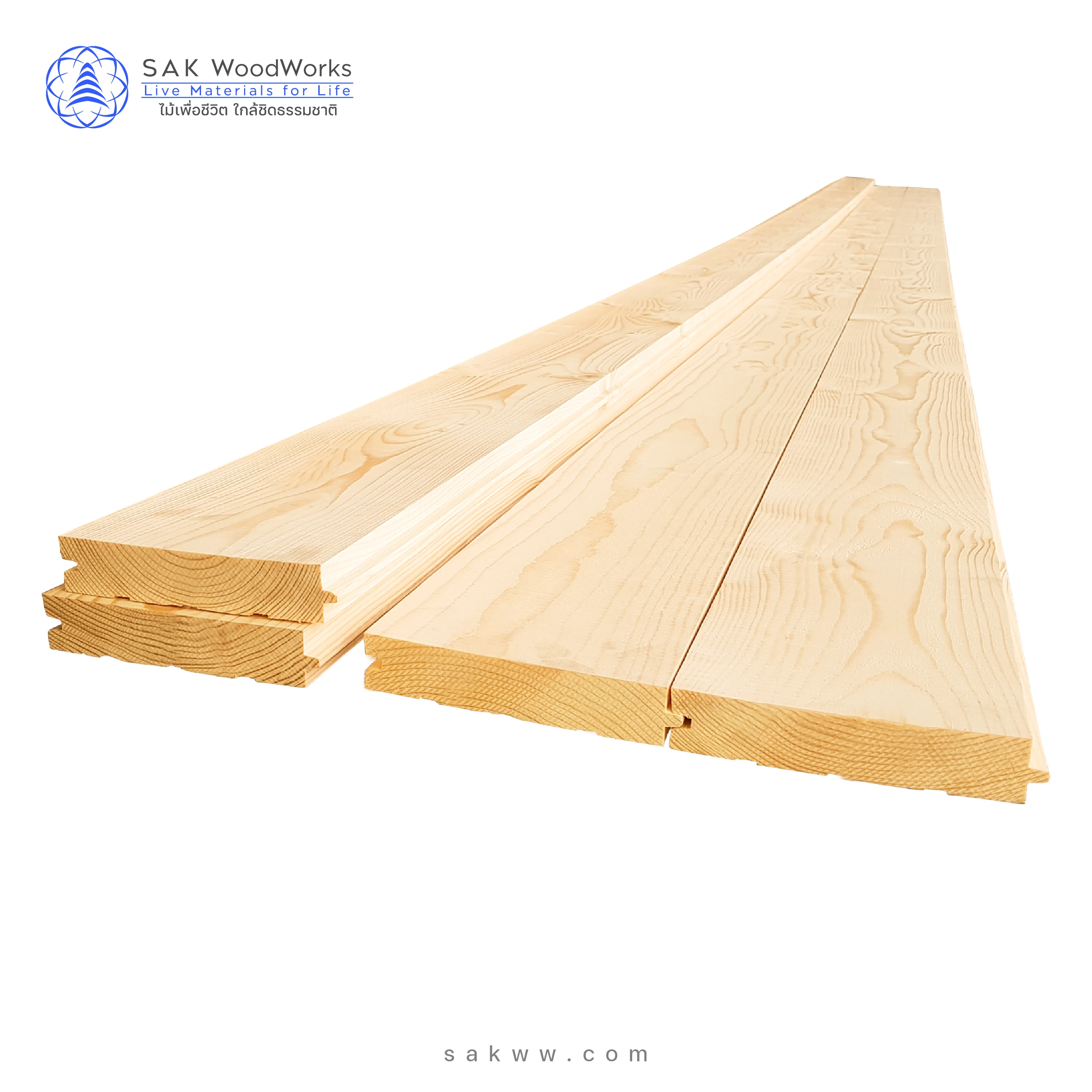 SAK WoodWorks Northern Russian Pine Spruce Tongue-Groove Wooden Floorboard for Interior Flooring Smooth Texture