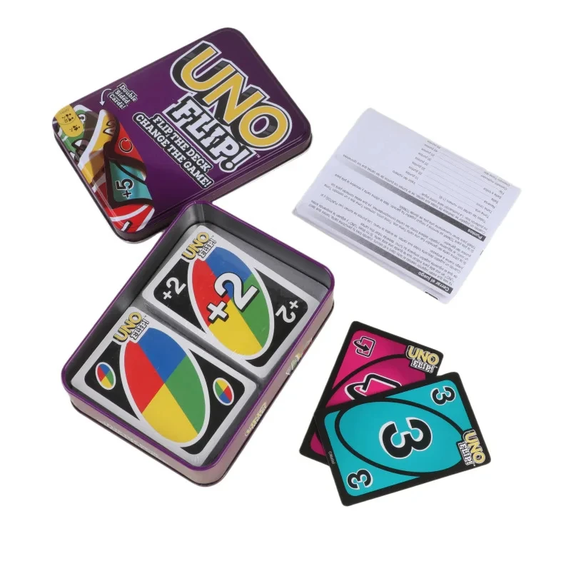 Мультфильм аниме семейная Вечеринка развлекательная доска все дикие H2o не милосердие флип жестяная коробка Unos играющая карточная игра с 112 картами