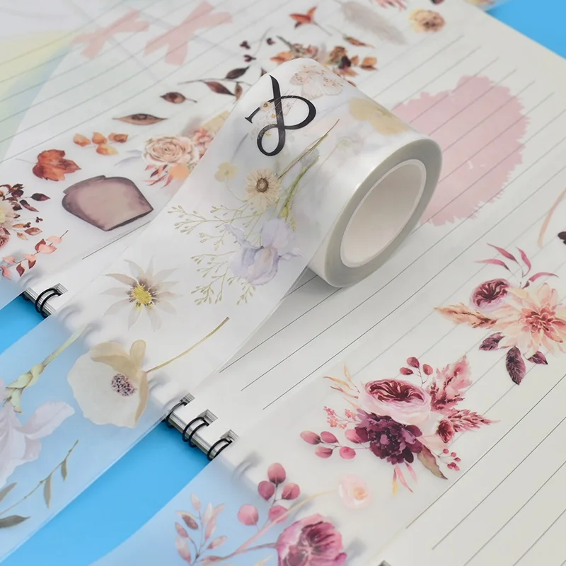 New trends fashion style matte transparent tape pet diy journal scrapbooking washi tape custom for woman