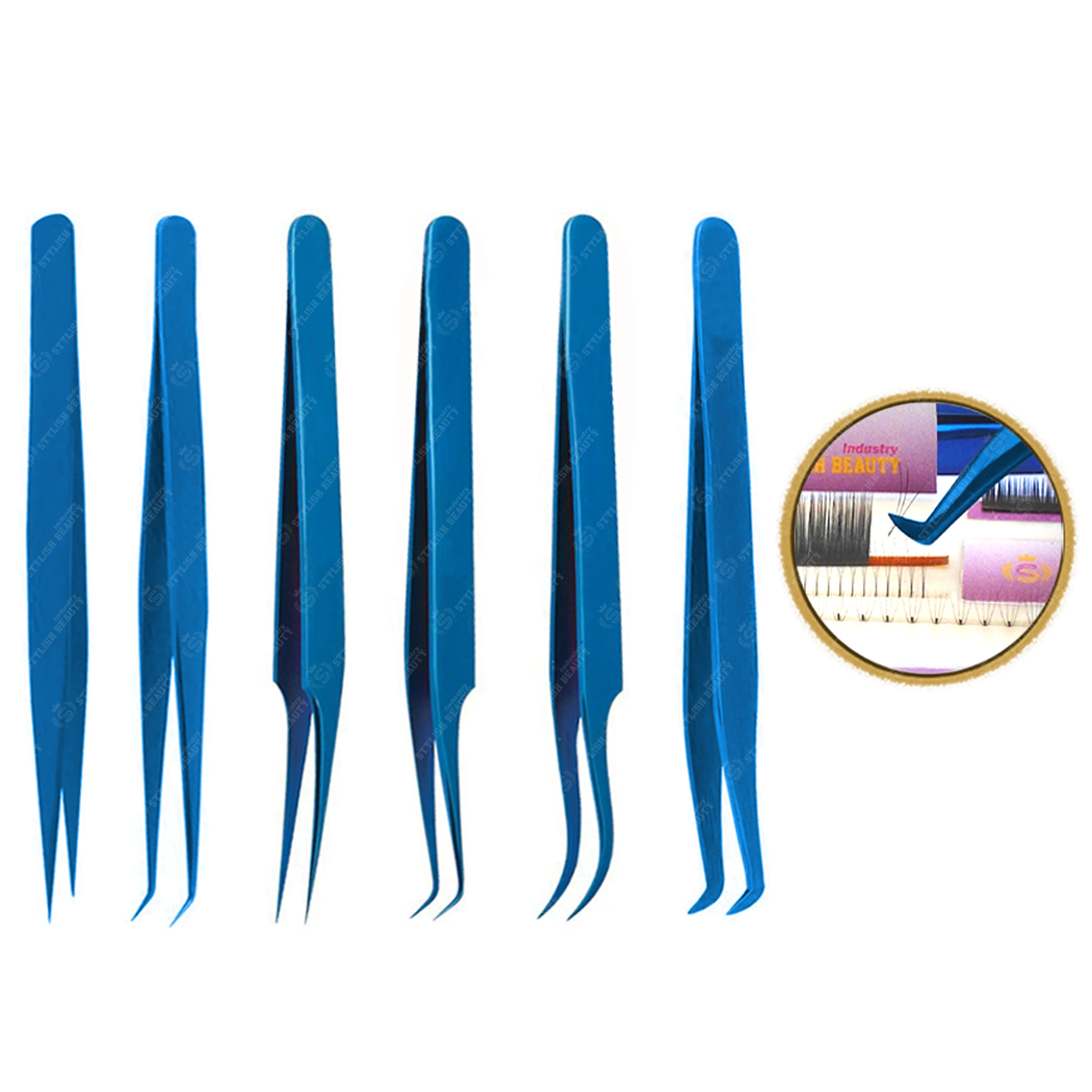 Isolation Eyelash Extension Tweezers Best Selling Stainless Steel Multi-functional Durable Lash Tweezers With Customized Logo