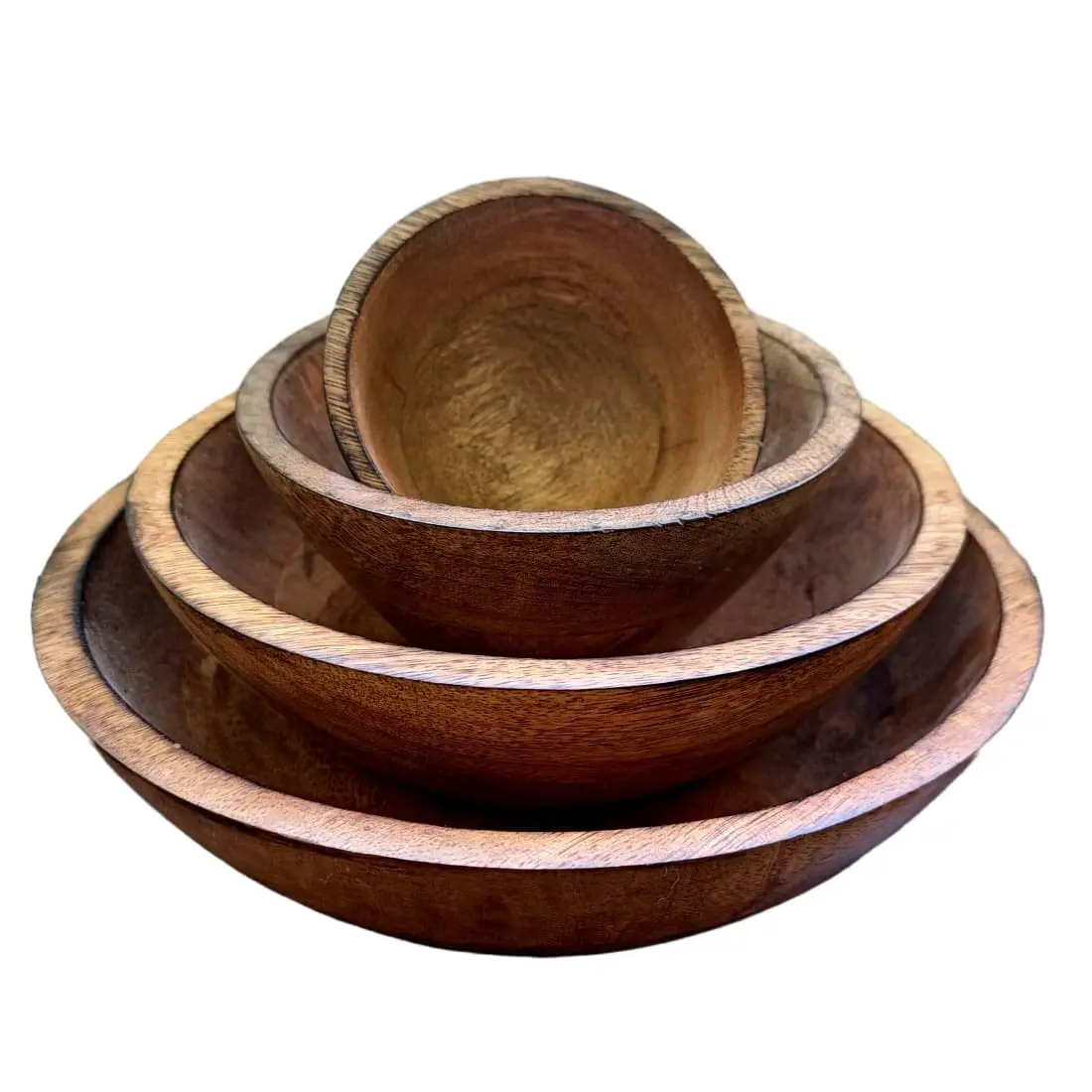 Natural Wooden Noodles Salad Ice Cream Dessert Fruit Dish Serving And Display Bowls Reusable High Quality Wooden Bowls Best Sale