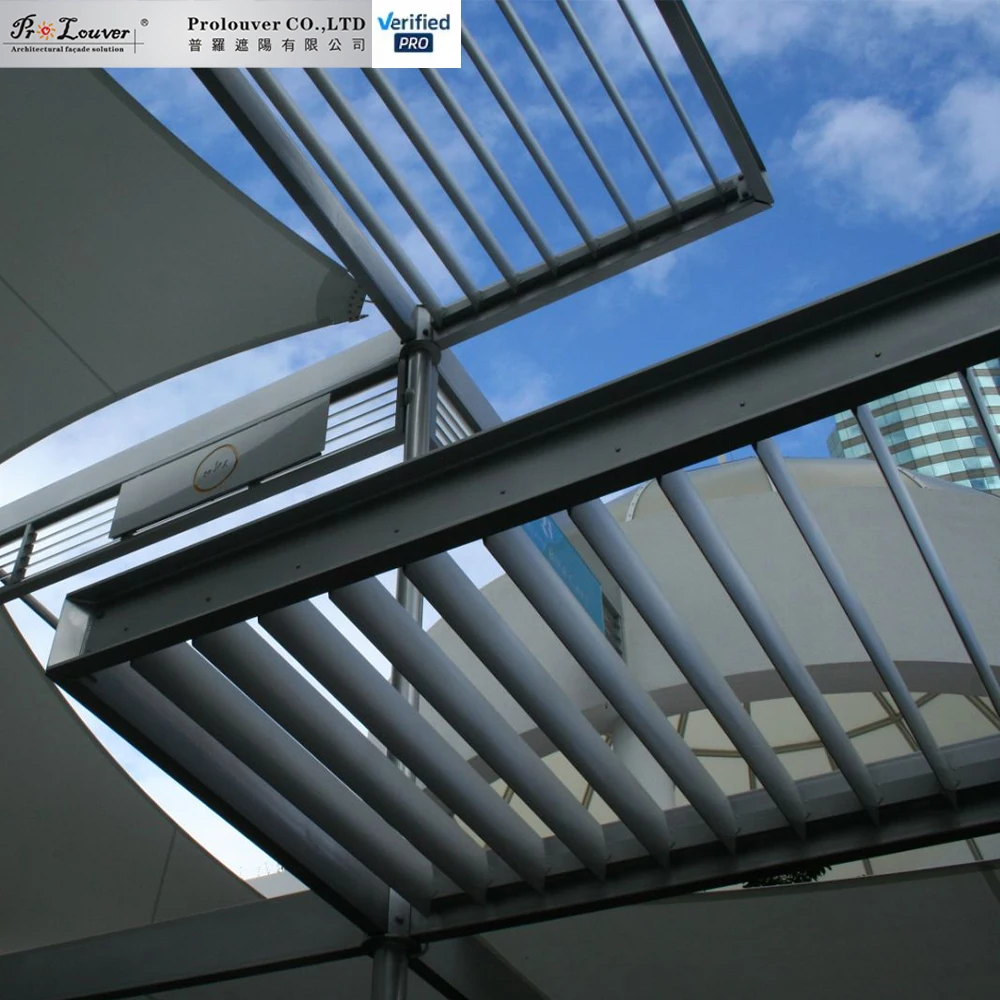 Aluminium motorised sun louver for Australia market pergor roof louver