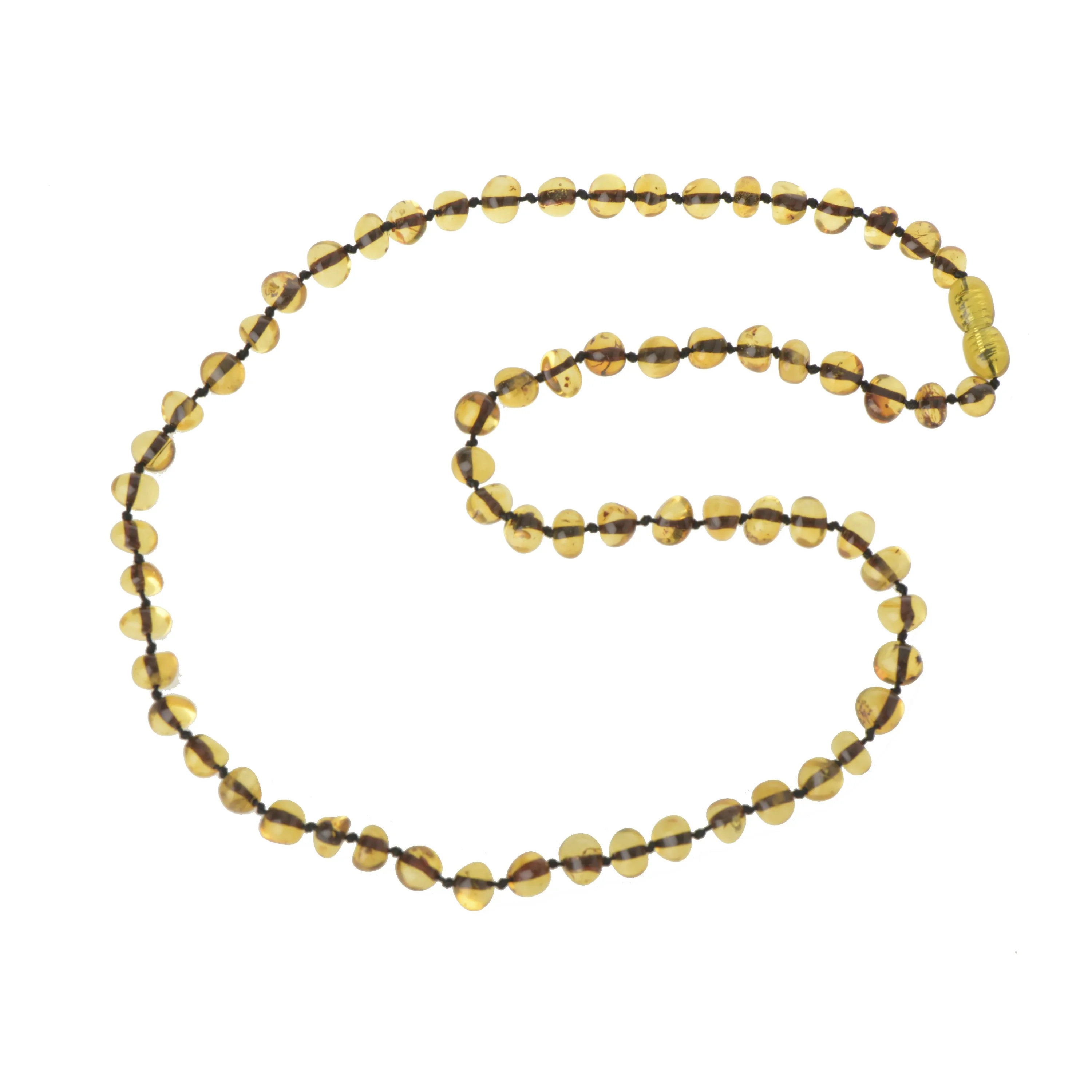 Green Baroque Polished Baltic Amber Beads Necklace for Adult