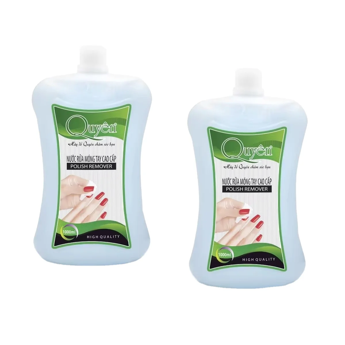 1000ml Perfumed White Plastic Nail Polish Remover Acetone Free Quyen Beauty AC1H2 Scent Nail Polish Remover