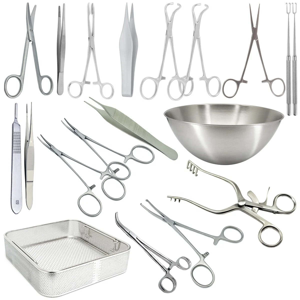 Minor Basic Surgery Small Wound Dressing First Aid Surgical Instruments Excision Care Set Of 20pcs Stainless steel