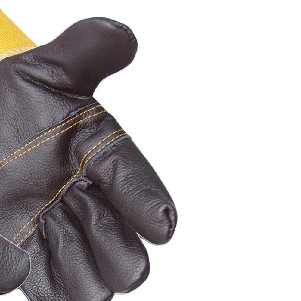 Furniture Rigger Gloves Safety Work Gloves Breathable Leather with Cotton Liner Rubberized Cuff Construction Use Made Pakistan