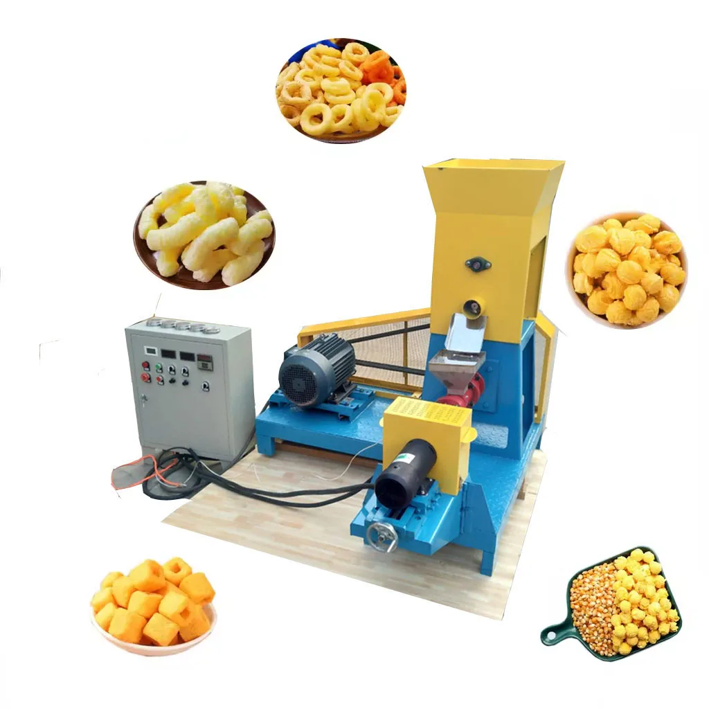Multi-function rice puffed corn snack machines corn puff screw extruder machine snack food making machine HJ-PH40