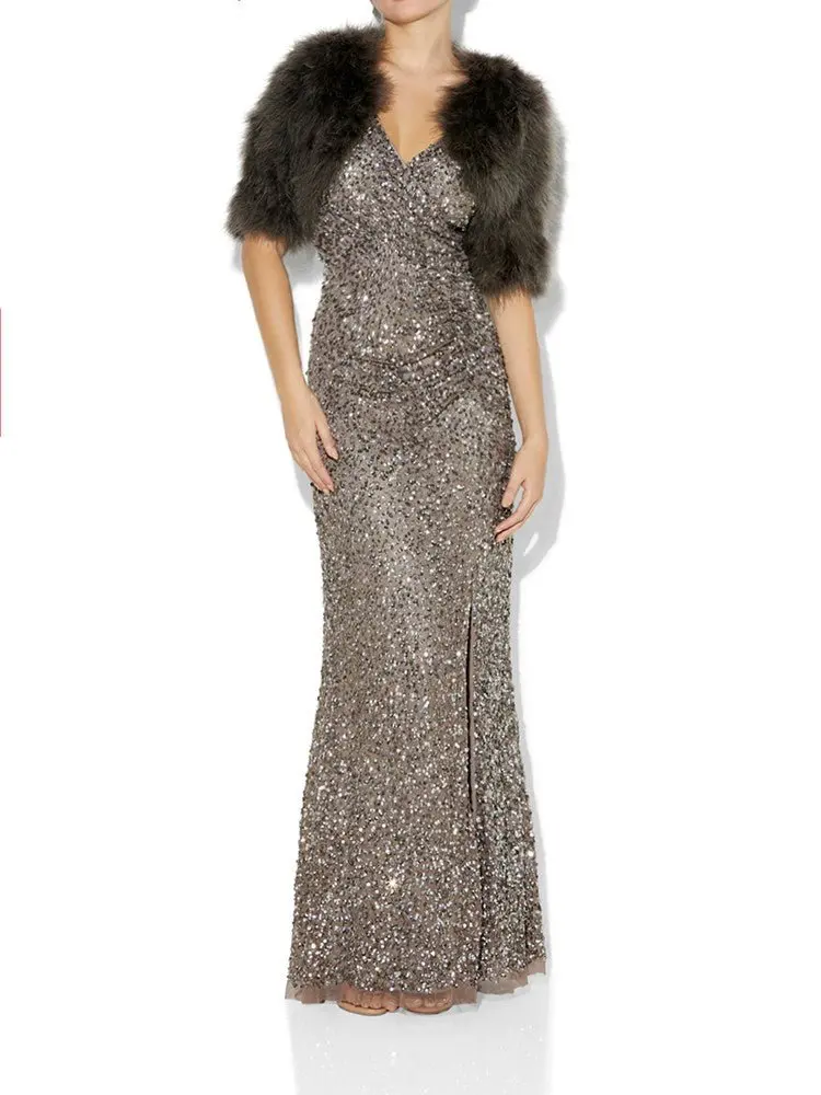 Platinum BLUE Beaded PLUS SZ Gatsby Miss Fisher 1920s flapper beaded party gown wedding dress and embellished dress