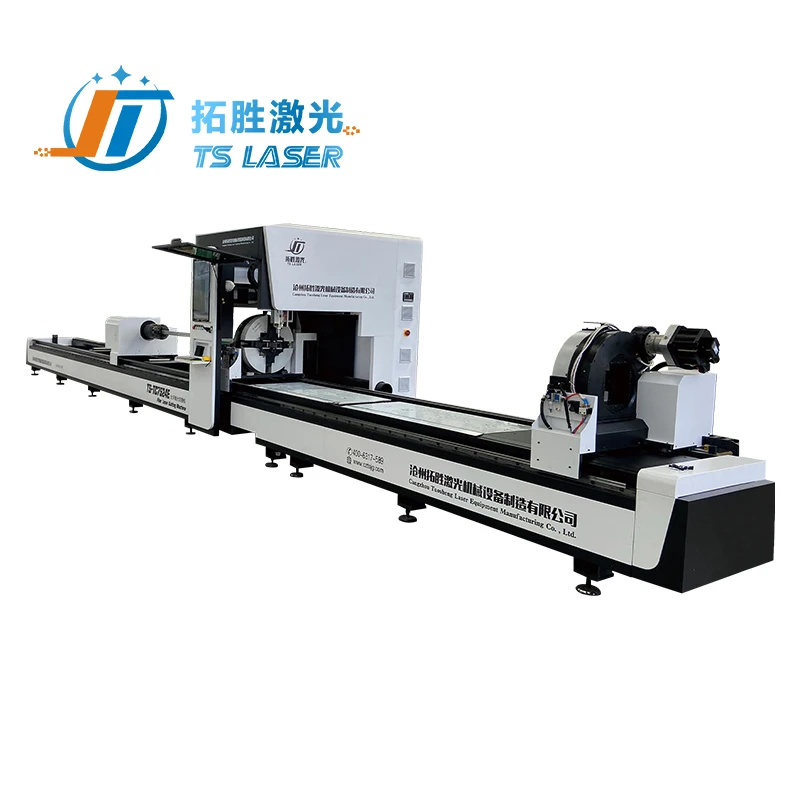 Tuosheng TS-TC6024 Automatic Loading High Efficiency Three Chuck Zero Tailings Tube And Profile Laser Cutting Machine