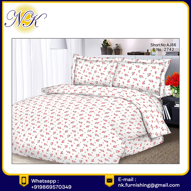 Alluring Floral Print Cotton Fabric Traditionally Made Duvet King Size Bedding Set With Pillow Covers Neelkamal Wholesale Dealer
