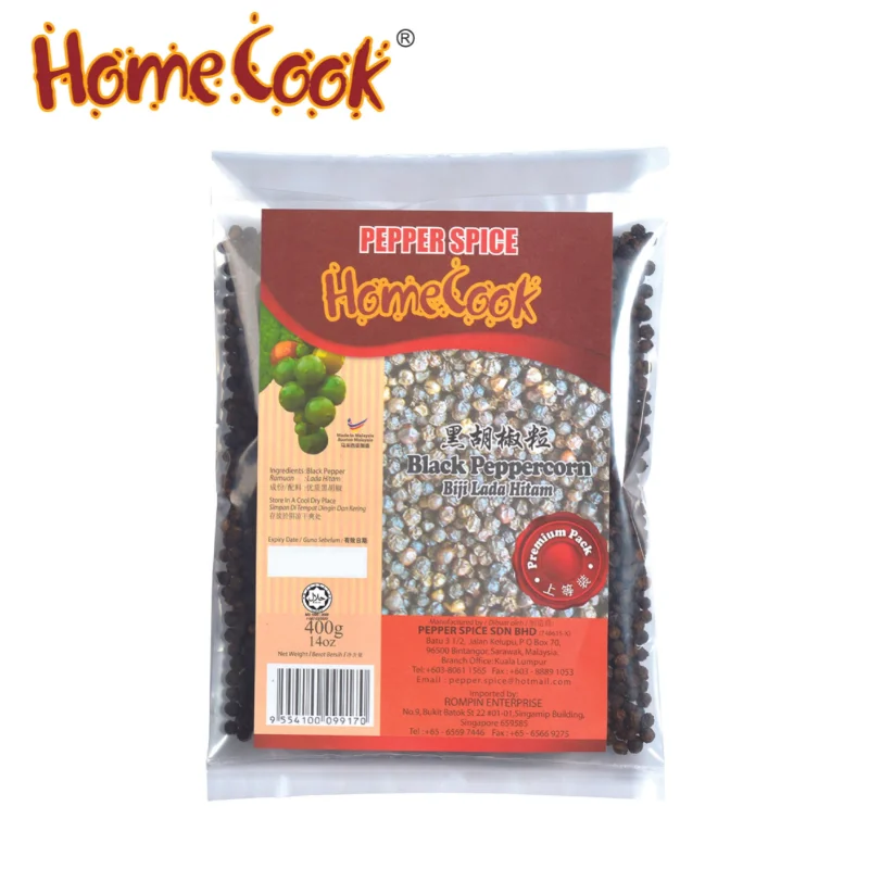 No Additives Bulk Black Pepper Wholesale Price Dried Single Spices and Herbs Products 400g Black Pepper Seeds In Premium Packet