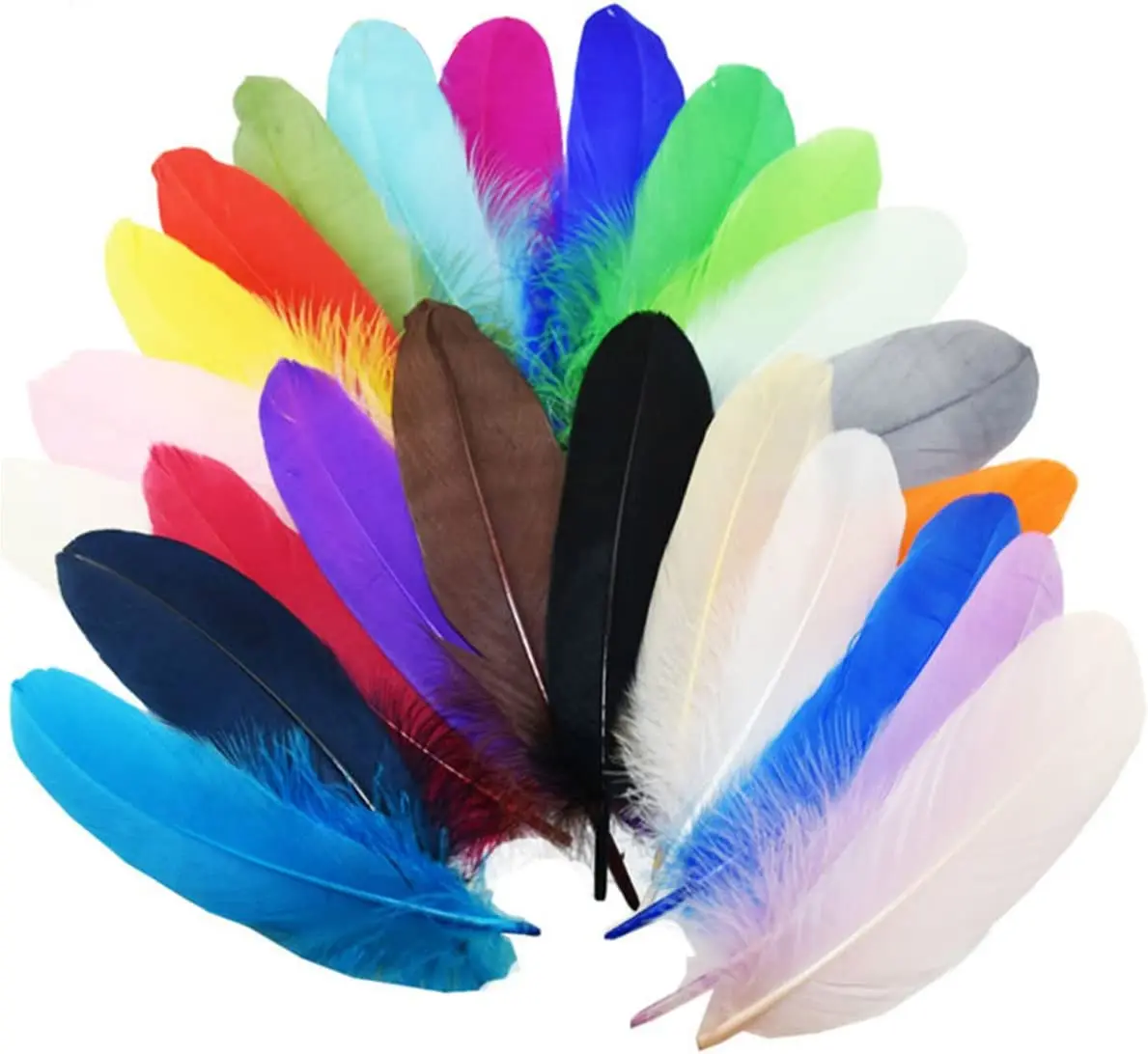 Multicolor Silver Ostrich Feather Handicraft with Dyed Pattern for Home & Wedding Party Decor Washed Pattern