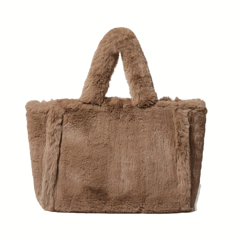 Fashion Faux Fur Tote Bag Large Women Ladies Furry Shoulder Handbag Shopping Outdoor Luxury Fluffy Soft Plush Bag
