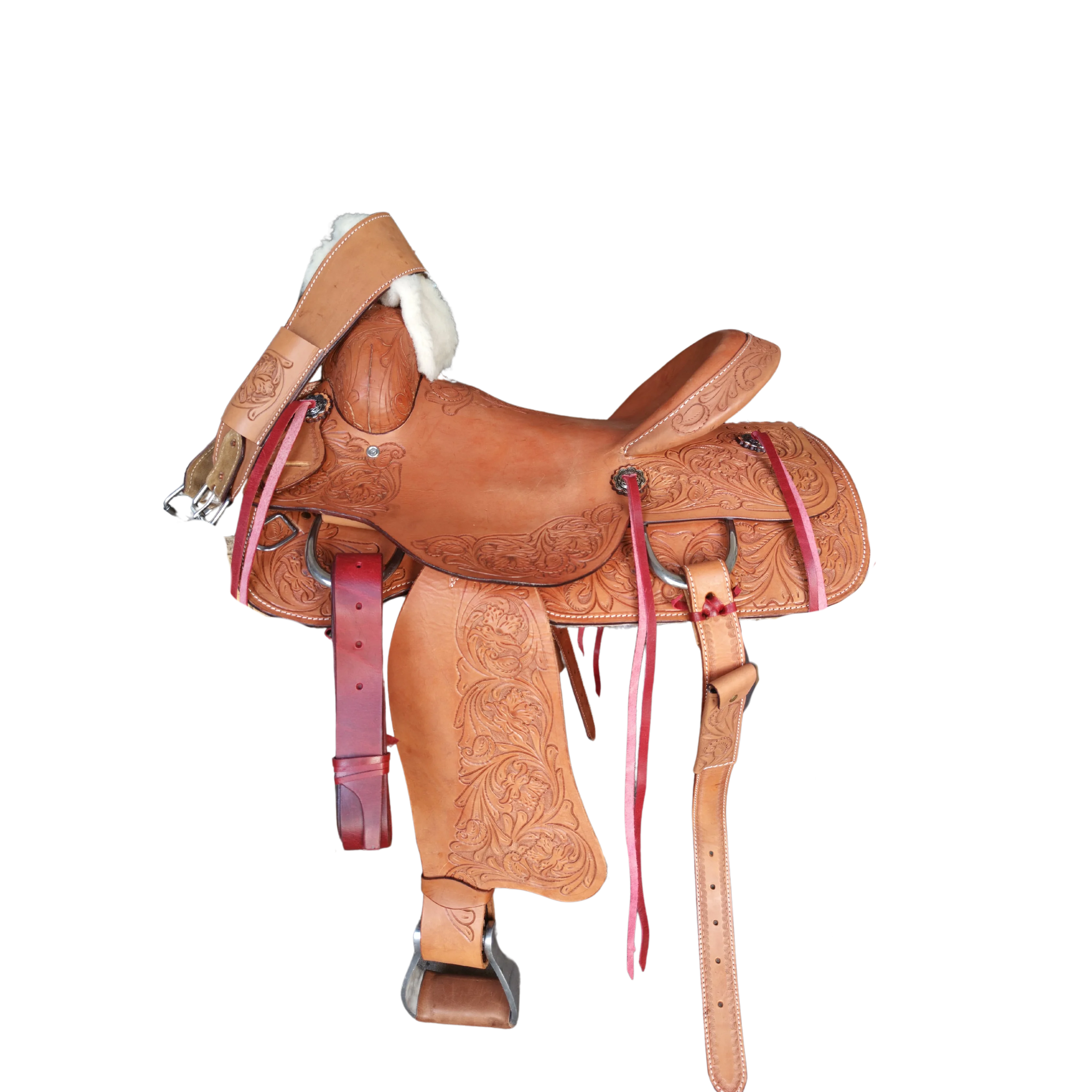 Premium Quality Cow Leather Western Racing Saddle from Argentina All Sizes with Matching English Tack Set