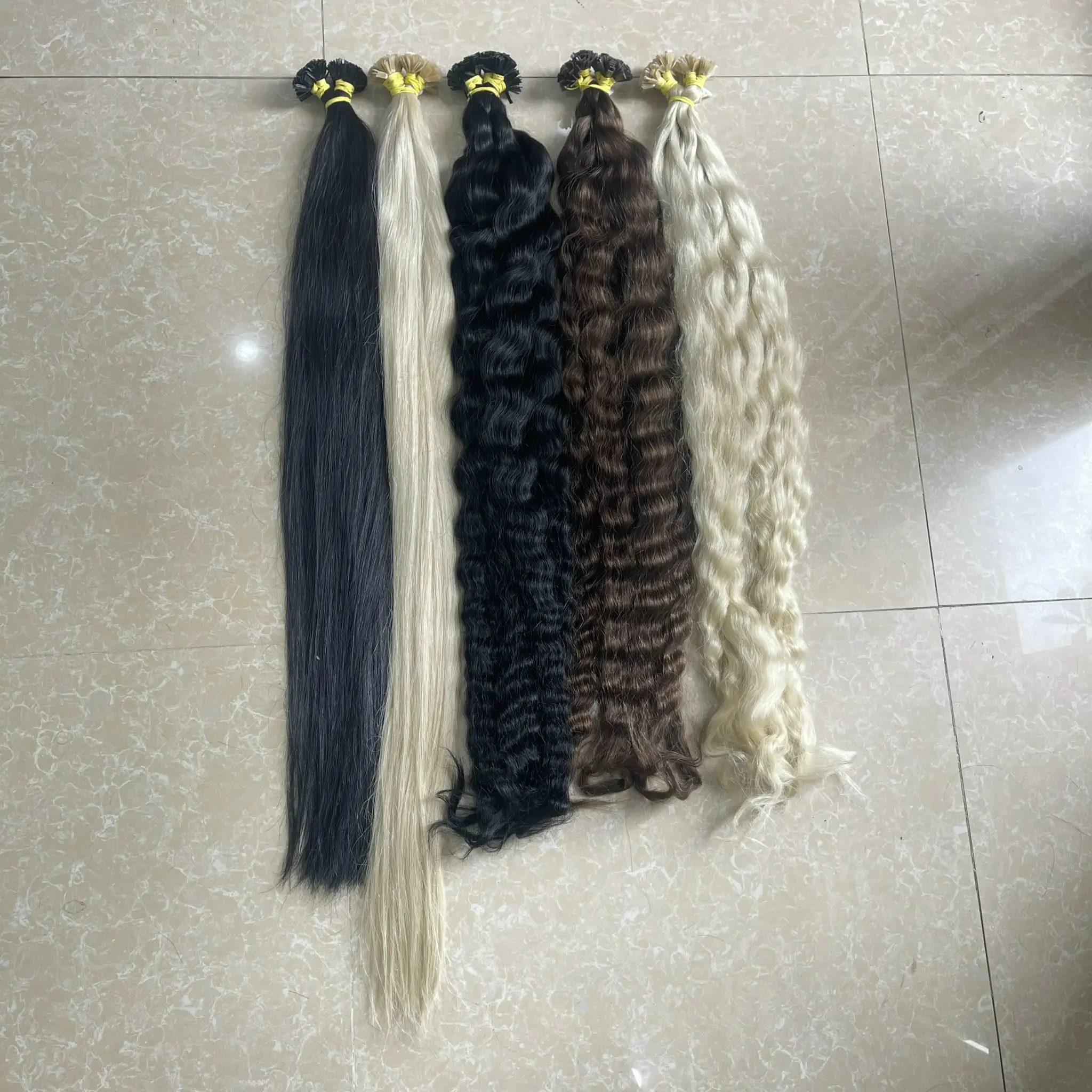 Keratin flat i u v tip microlinks hair extension europe hair best quality vietnam hair