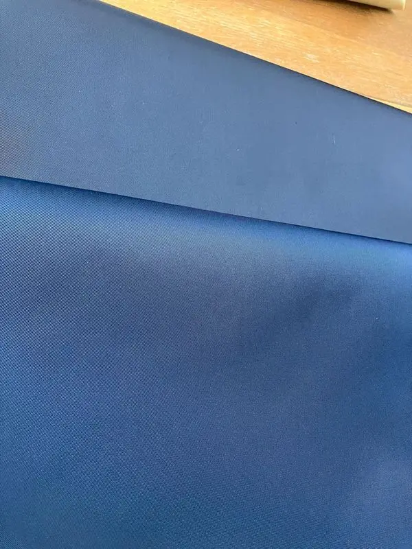 Black and Navy GRS , Recycled post-consumer Nylon product, twill , PU coated , N100DxN200D , suitcase, bags, industry