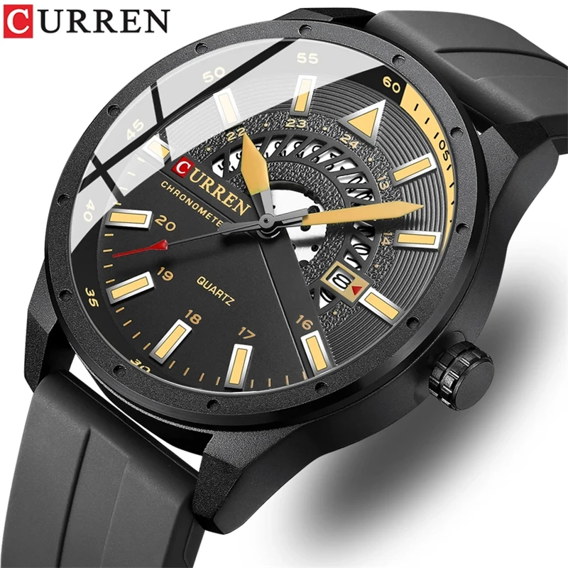 CURREN 8421 Mens Watches Top Brand Luxury Quartz Watch Men Fashion Casual Leather Strap Clock Small Dial Decoration Sport Watch