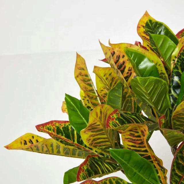 Artificial silk Codiaeum variegatum leaves Croton Plant for Living Room, Office Decoration & Study Table