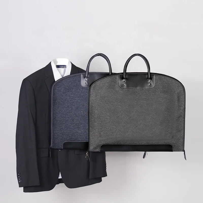 In Stock Foldable Logo Nylon Stitching Leather Mens Travelling Cover Dust Bag Suit Bags