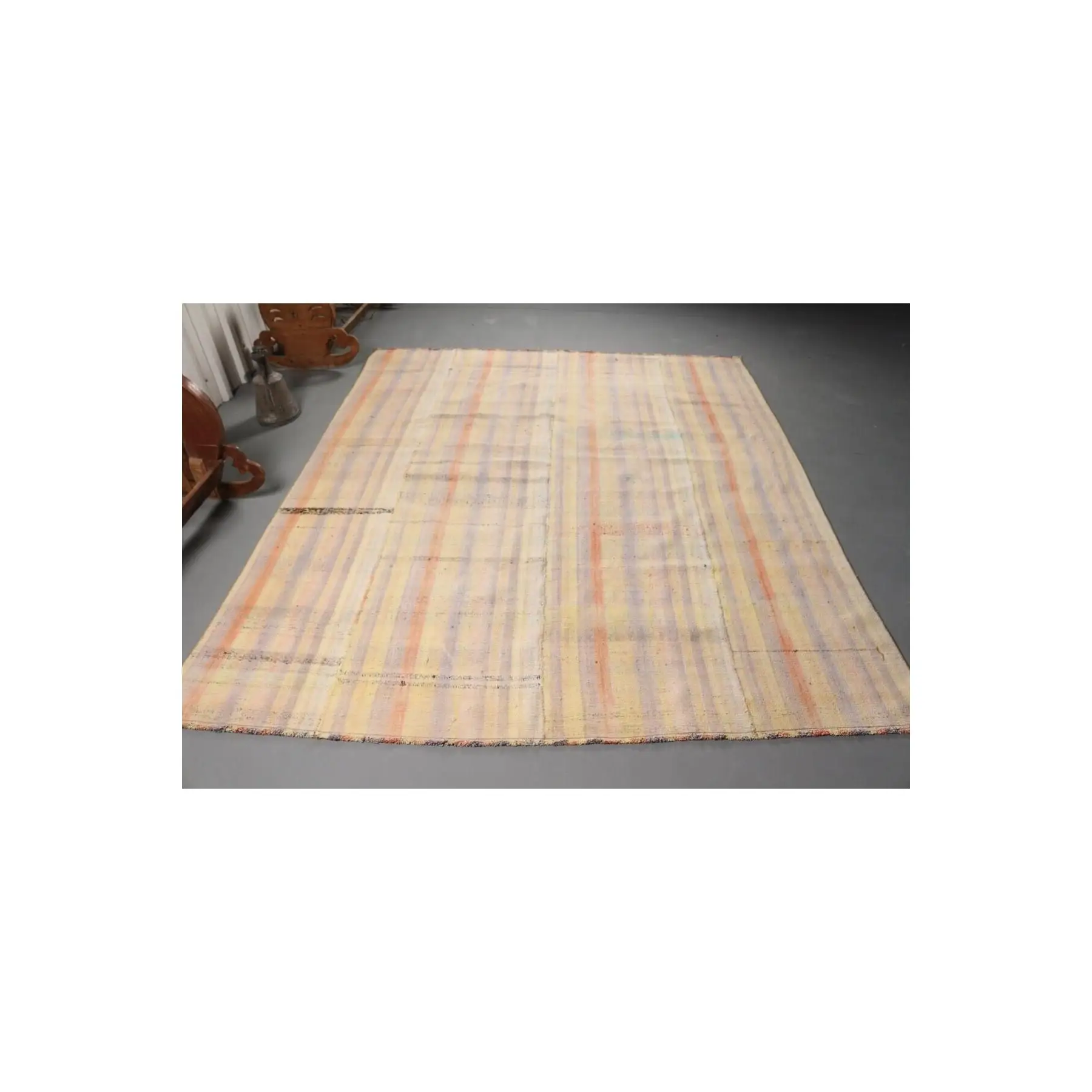Hand Woven Carpet Brown Uşak Carpet, 190x188 Cm, Turkish Carpet, Uşak Carpet