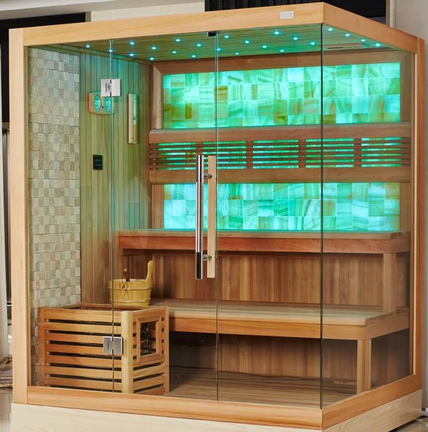 Hot Sale 2-3 Person Luxury Wooden Sauna Room Infrared Steam Cabin for Home Dry Sauna