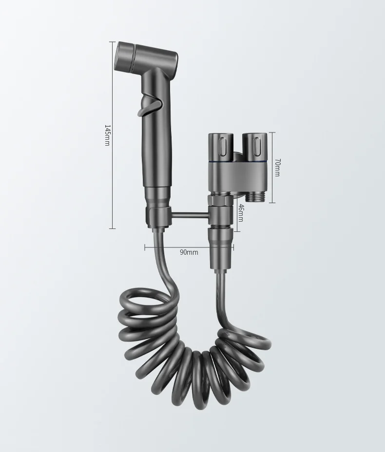 China manufacturer 1 in 2 out Angle valve Cleaning Wall Hung Toilet Bidet Sprayer Shattaf Double Handle Shunt Faucet Diverter