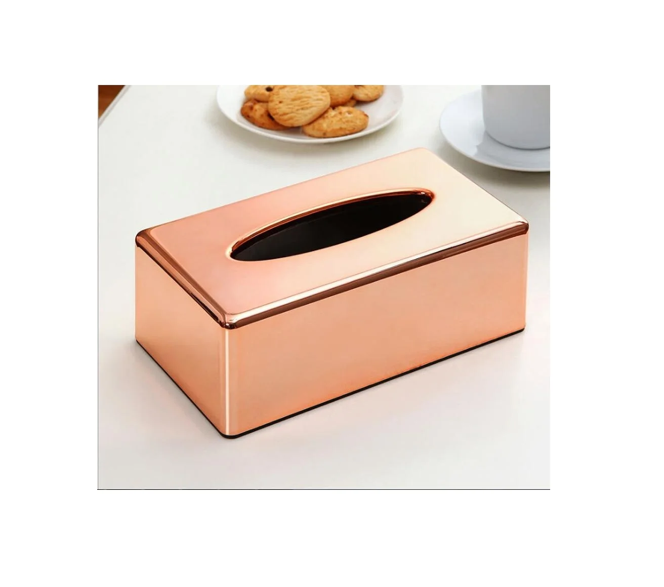 Copper Finished Tissue Box Indian Suppliers of Modern Napkin Holder Boxes Glass Tissue Holders Customized for Decor