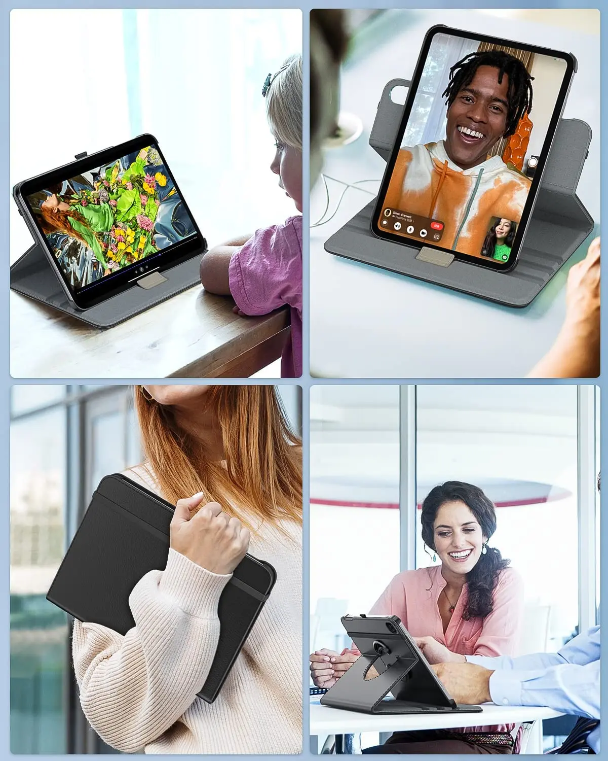 TiMOVO 90 Degree Rotating Smart Stand Cover Case for iPad 10th Gen 2022 10.9 inch   Protective Leather Cover with Stylus Loop