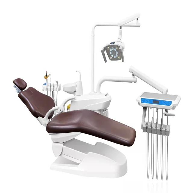 Luxury dental unit chair complete High Level Luxury Leather Electricity Dental Chair Dental Unit for clinic treatment on sale