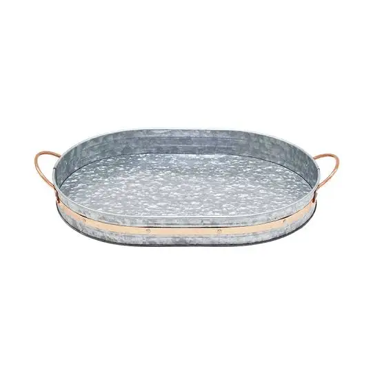 Custom-Size Home Decorative Galvanized Metal Serving Tray New Design Server Plate Platter Dish Set Elegant Serving Tray