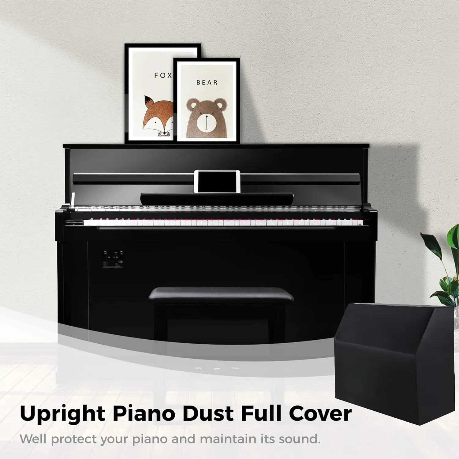 Piano Full Cover Dustproof Waterproof Silver Coated Oxford Fabric Piano Protective Cover